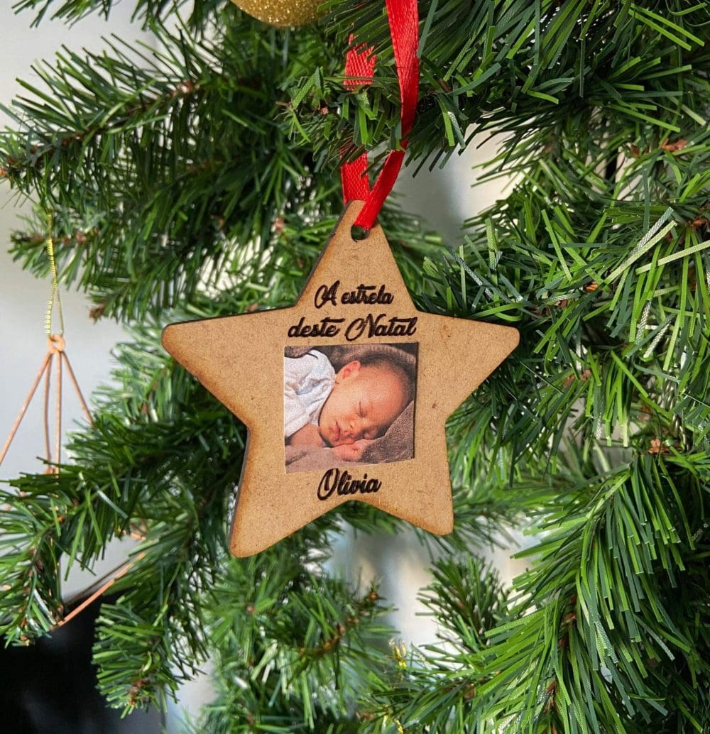 Bola Natal - Estrela Nome (personalizável)