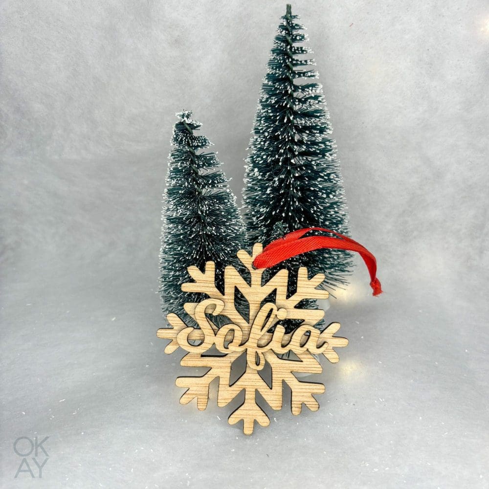 Floco Neve Nome 3D (Personalizável) Árvore de Natal