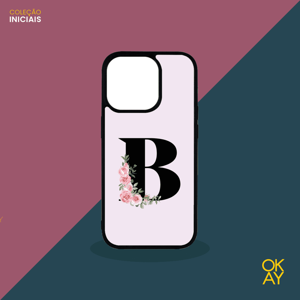 Capa iPhone Letra Flores Personalizada