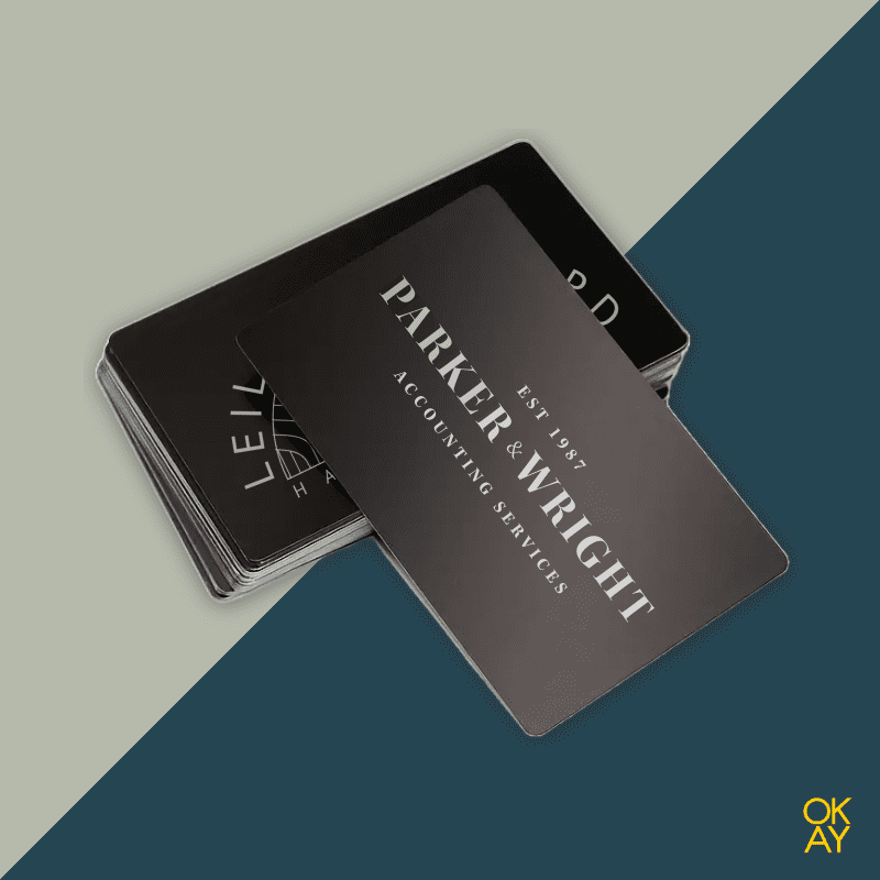 Cartões de Visita Metal Preto Personalizado (pack 10)
